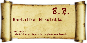Bartalics Nikoletta névjegykártya